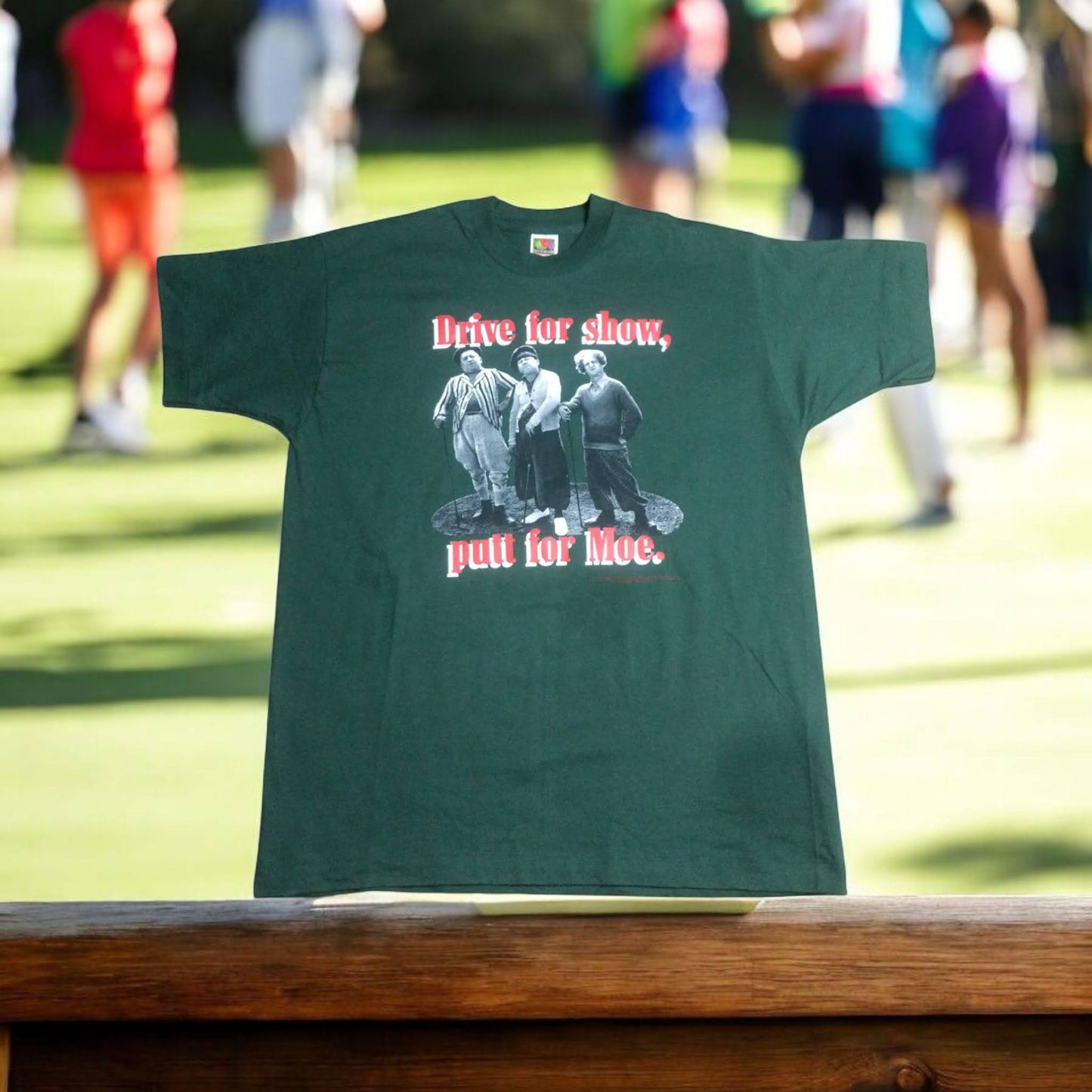 Vintage 90's Three Stooges Larry Curly And Moe Golf Drive For Show Putt For Moe Single Stitch Tshirt