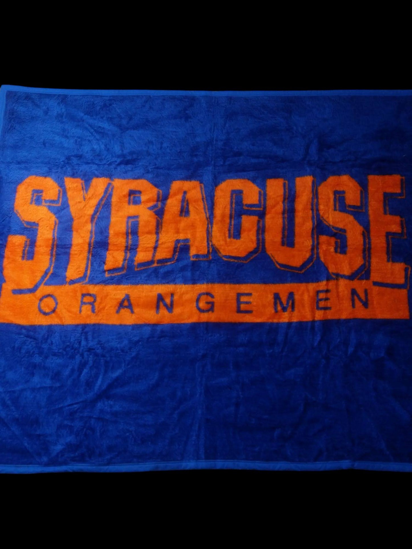 Vintage 90's Biederlack Syracuse University Orange Orangemen Stadium Throw Blanket