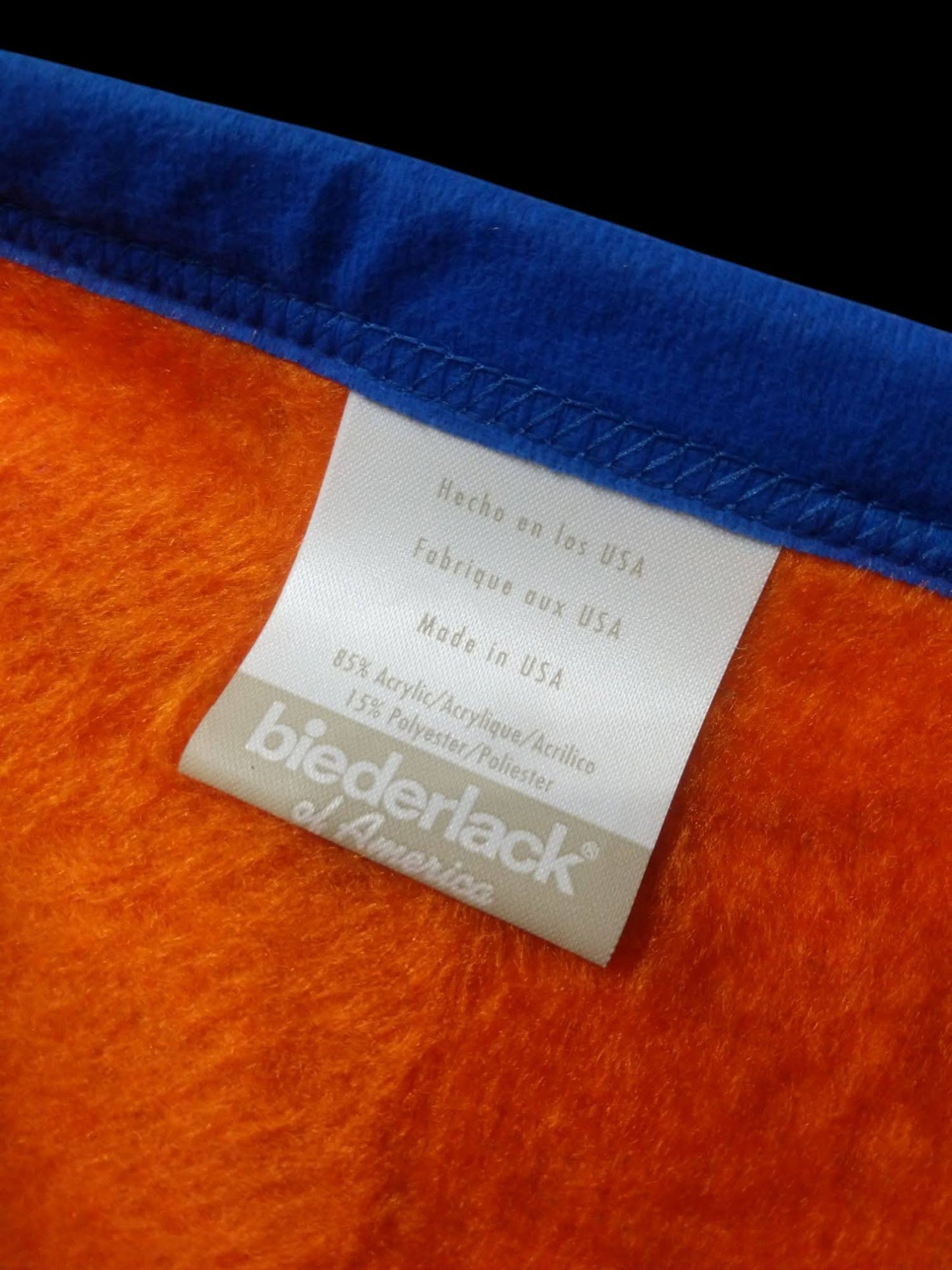 Vintage 90's Biederlack Syracuse University Orange Orangemen Stadium Throw Blanket