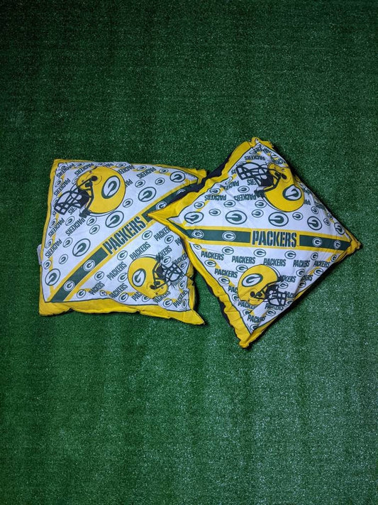 2 Vintage 90's 1999 Green Bay Packers Throw Pillows
