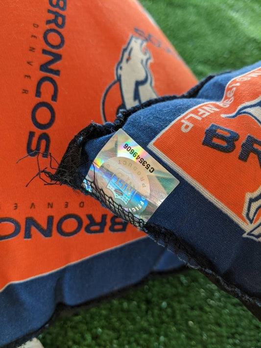 2 Vintage 90's 1999 Denver Broncos Throw Pillows