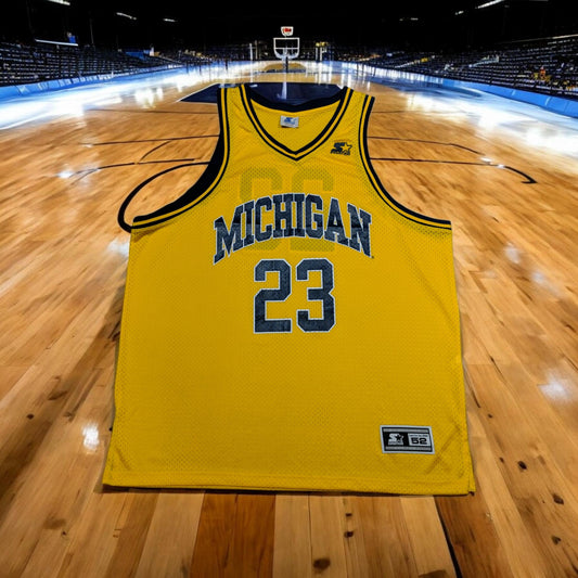 Vintage 90's University Of Michigan Wolverines Maurice Taylor Starter Jersey Fab 5